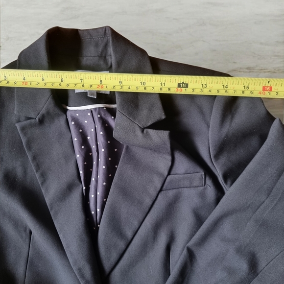 Dalia Single Breasted Heart Lined Black Blazer Jacket - Picture 11 of 12